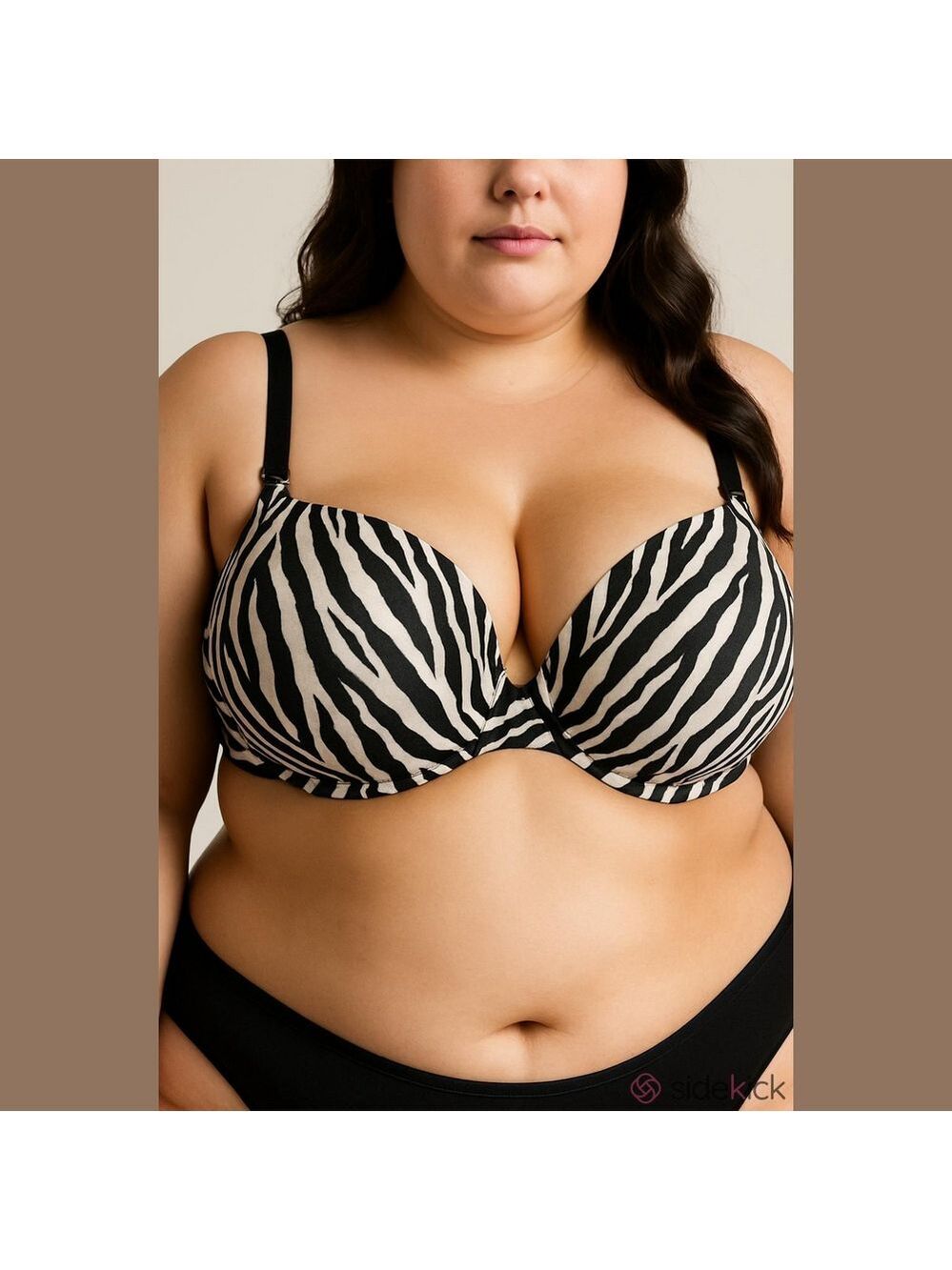 Lane Bryant Cacique Black and White Zebra Print Balconette Bra Size 42DD NWOT